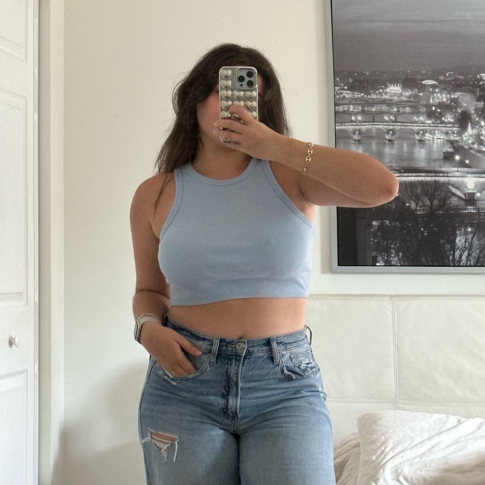 H&M Baby Blue Tank / Crop Top Size Medium
